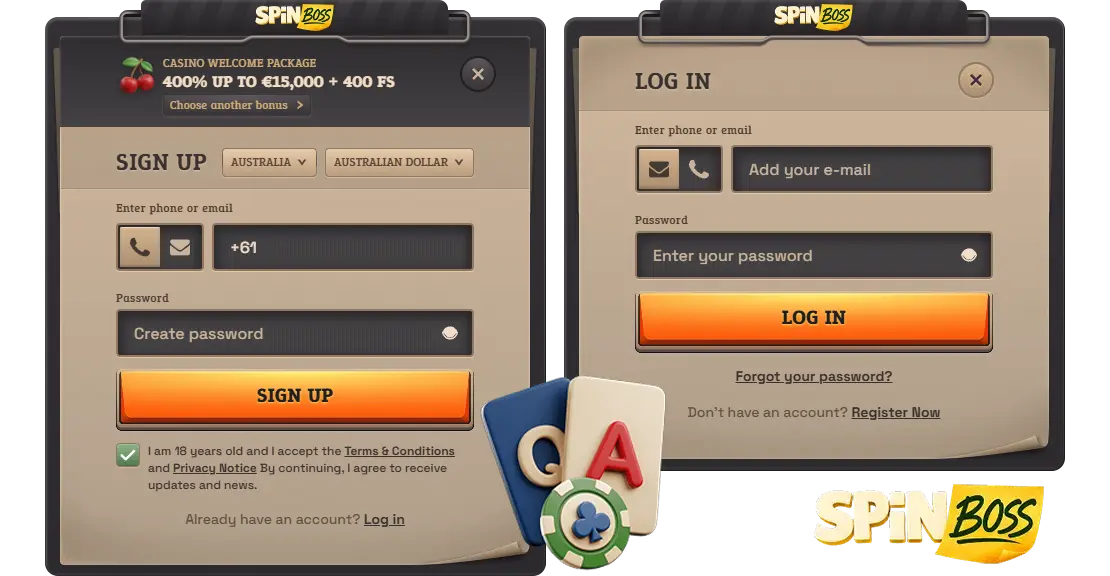 SpinBoss Registration & Login
